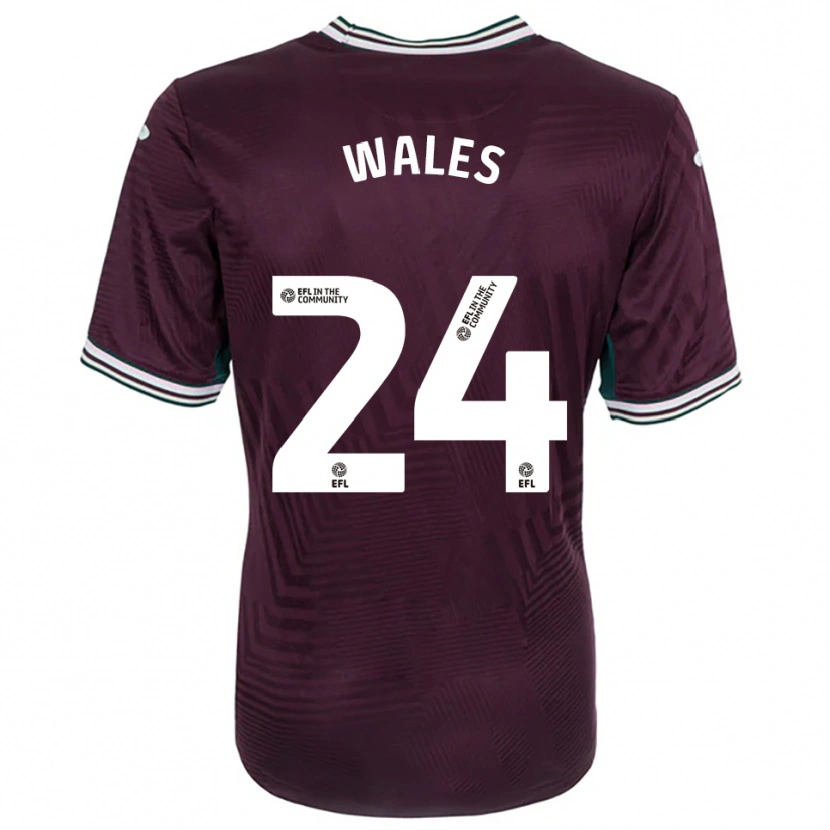 Danxen Enfant Maillot Bobby Wales #24 Rouille Rouge Blanc Tenues Extérieur 2025/26 T-Shirt