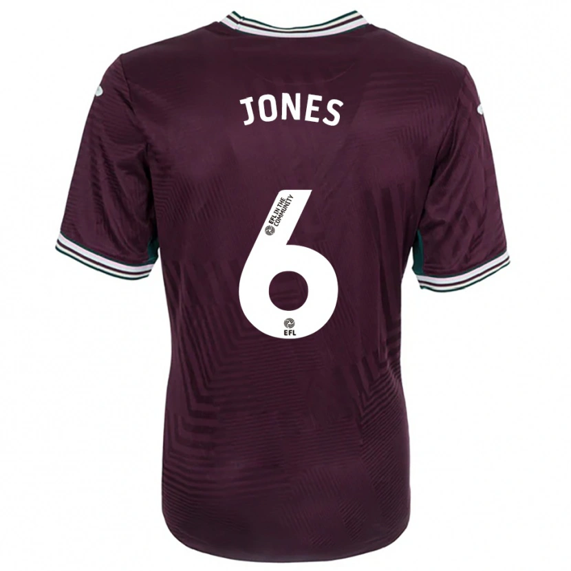 Danxen Enfant Maillot Iestyn Jones #6 Rouille Rouge Blanc Tenues Extérieur 2025/26 T-Shirt