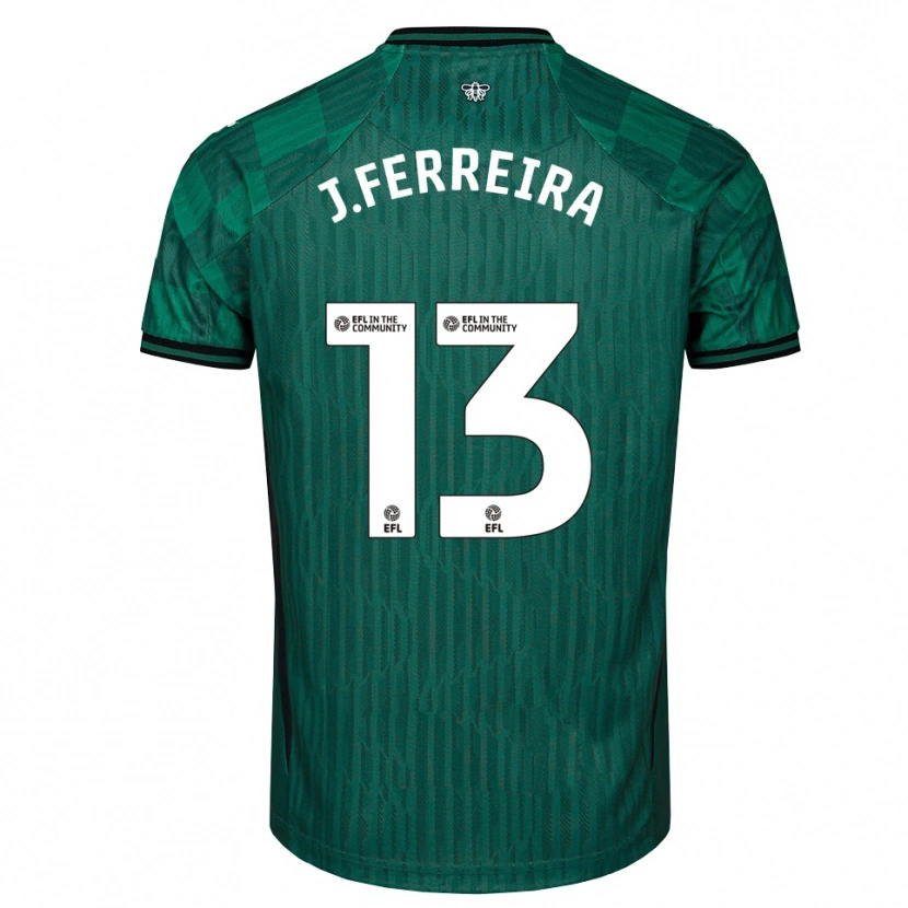 Danxen Enfant Maillot João Ferreira #13 Vert Noir Tenues Extérieur 2025/26 T-Shirt