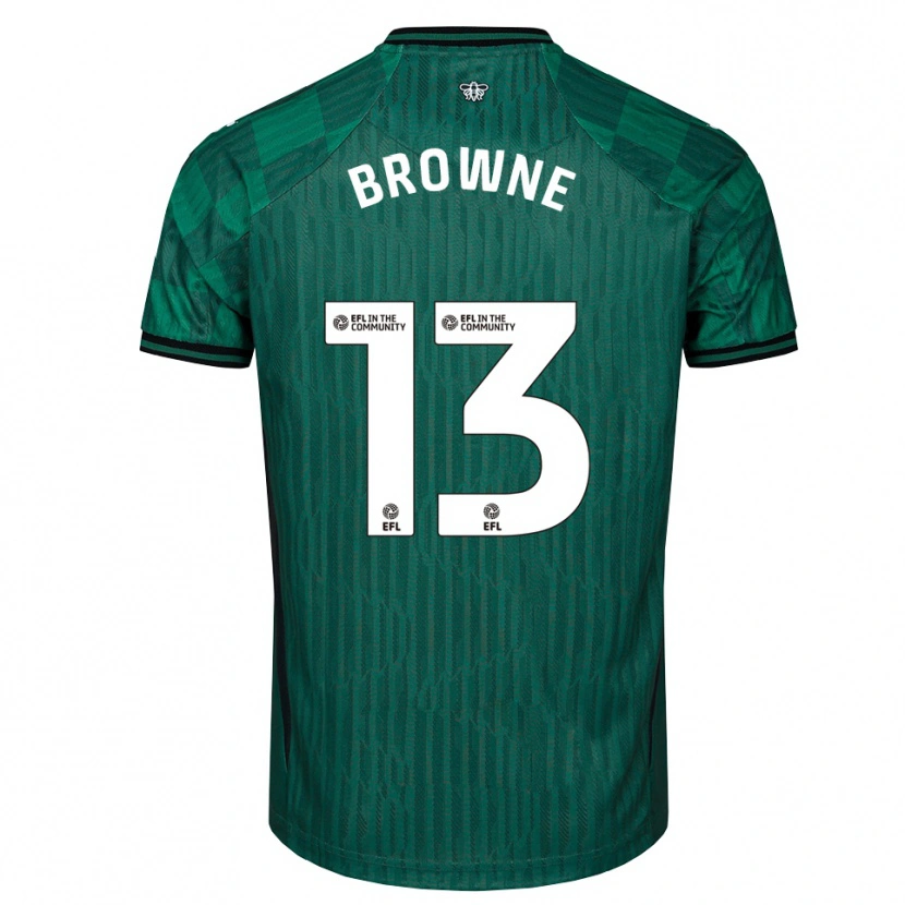 Danxen Enfant Maillot Roraigh Browne #13 Vert Noir Tenues Extérieur 2025/26 T-Shirt