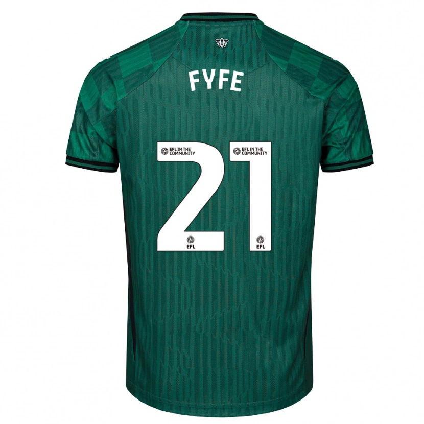 Danxen Enfant Maillot Flo Fyfe #21 Vert Noir Tenues Extérieur 2025/26 T-Shirt