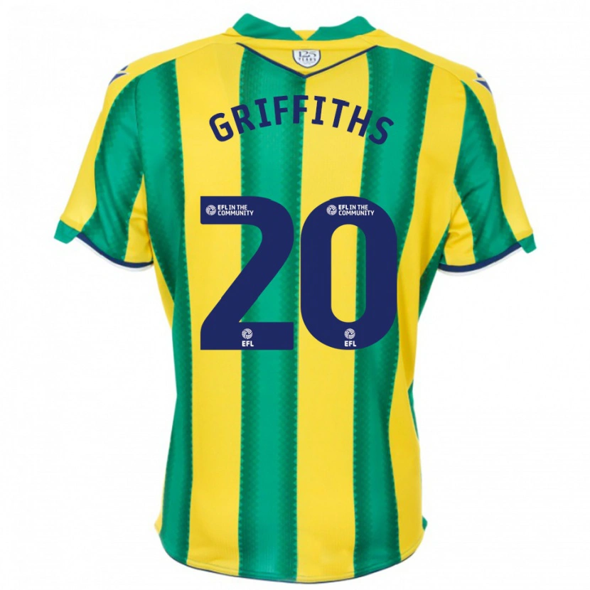 Danxen Enfant Maillot Josh Griffiths #20 Jaune Vert Tenues Extérieur 2025/26 T-Shirt