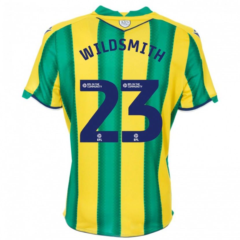 Danxen Enfant Maillot Joe Wildsmith #23 Jaune Vert Tenues Extérieur 2025/26 T-Shirt