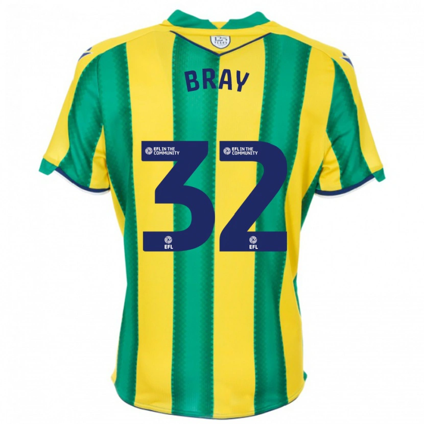 Danxen Enfant Maillot Jack Bray #32 Jaune Vert Tenues Extérieur 2025/26 T-Shirt