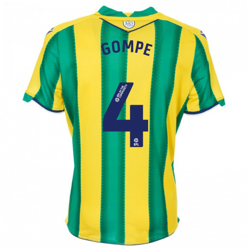 Danxen Enfant Maillot Shane Gompe #4 Jaune Vert Tenues Extérieur 2025/26 T-Shirt