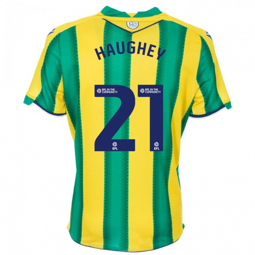 Danxen Enfant Maillot Ella Haughey #21 Jaune Vert Tenues Extérieur 2025/26 T-Shirt
