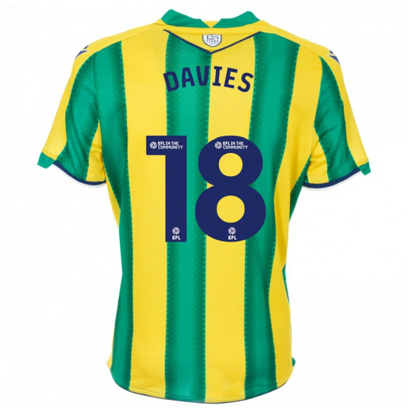 Danxen Enfant Maillot Jessica Davies #18 Jaune Vert Tenues Extérieur 2025/26 T-Shirt