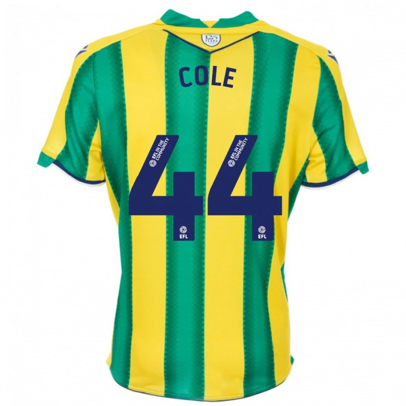 Danxen Enfant Maillot Devante Cole #44 Jaune Vert Tenues Extérieur 2025/26 T-Shirt