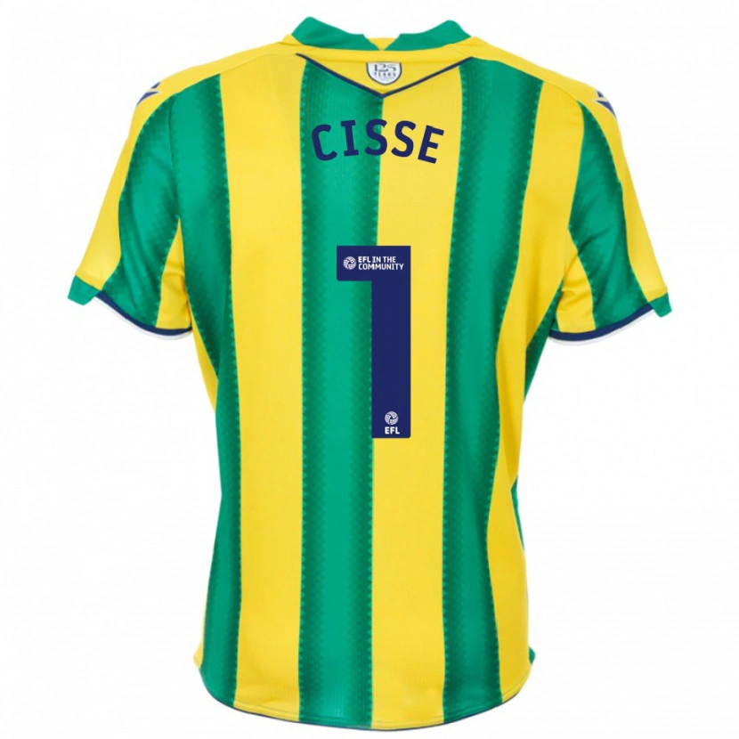 Danxen Enfant Maillot Ben Cisse #1 Jaune Vert Tenues Extérieur 2025/26 T-Shirt