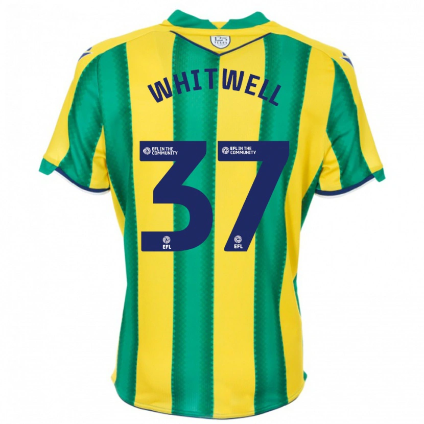 Danxen Enfant Maillot Harry Whitwell #37 Jaune Vert Tenues Extérieur 2025/26 T-Shirt
