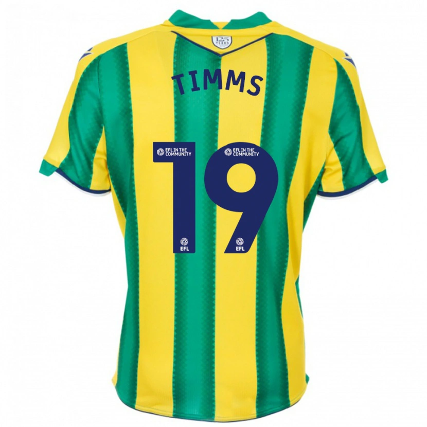 Danxen Enfant Maillot Maria Timms #19 Jaune Vert Tenues Extérieur 2025/26 T-Shirt