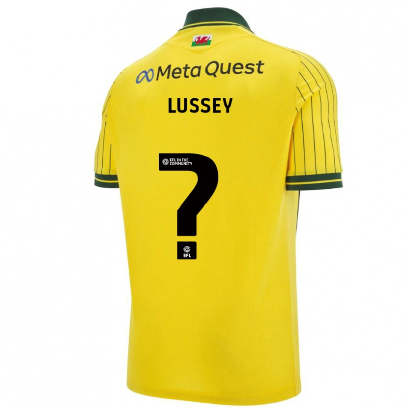 Danxen Enfant Maillot Alfie Lussey #0 Jaune Vert Tenues Extérieur 2025/26 T-Shirt