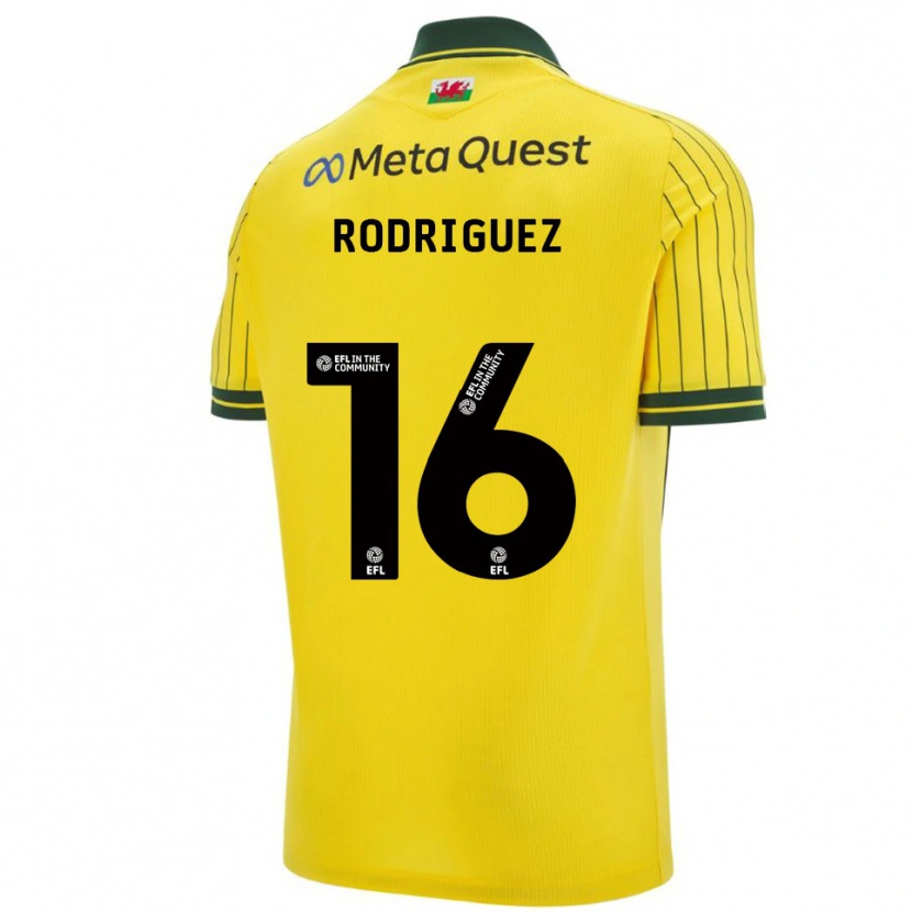 Danxen Enfant Maillot Jay Rodríguez #16 Jaune Vert Tenues Extérieur 2025/26 T-Shirt