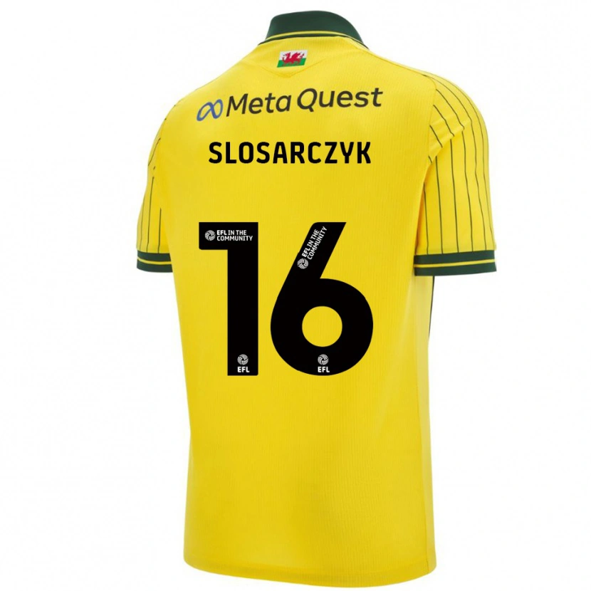 Danxen Enfant Maillot Nikolas Slosarczyk #16 Jaune Vert Tenues Extérieur 2025/26 T-Shirt