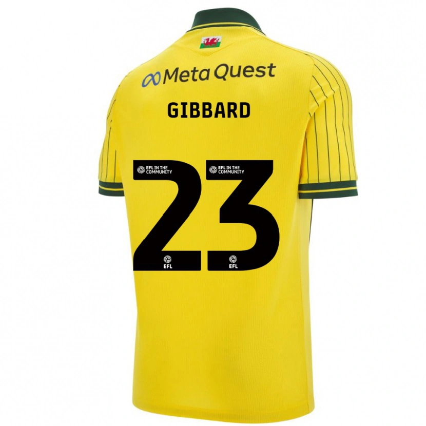 Danxen Enfant Maillot Mari Gibbard #23 Jaune Vert Tenues Extérieur 2025/26 T-Shirt