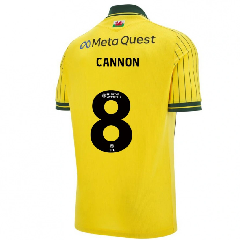 Danxen Enfant Maillot Andy Cannon #8 Jaune Vert Tenues Extérieur 2025/26 T-Shirt
