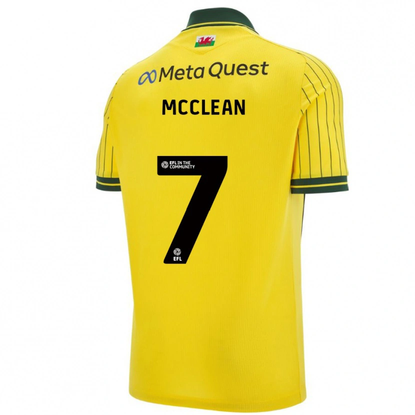 Danxen Enfant Maillot James Mcclean #7 Jaune Vert Tenues Extérieur 2025/26 T-Shirt