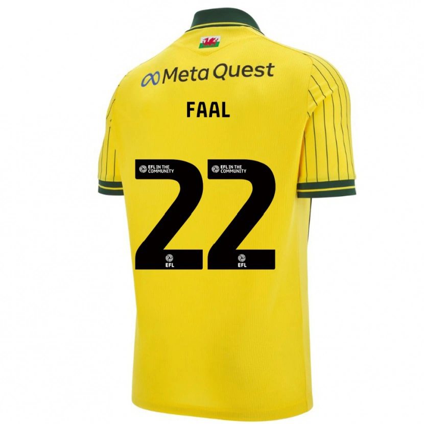 Danxen Enfant Maillot Mo Faal #22 Jaune Vert Tenues Extérieur 2025/26 T-Shirt