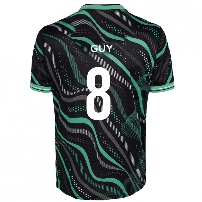 Danxen Enfant Maillot Callum Guy #8 Noir Vert Tenues Extérieur 2025/26 T-Shirt