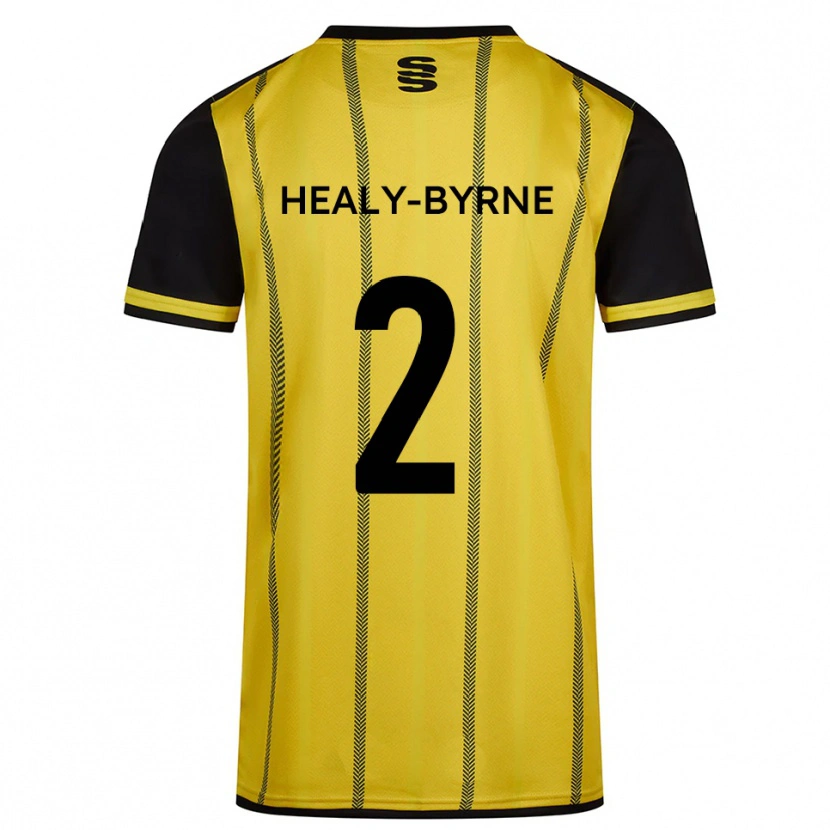 Danxen Enfant Maillot Alex Healy-Byrne #2 Jaune Noir Tenues Extérieur 2025/26 T-Shirt