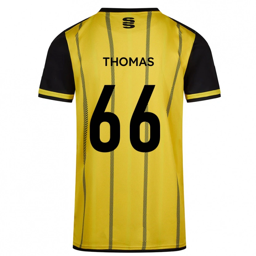 Danxen Enfant Maillot Luca Thomas #66 Jaune Noir Tenues Extérieur 2025/26 T-Shirt