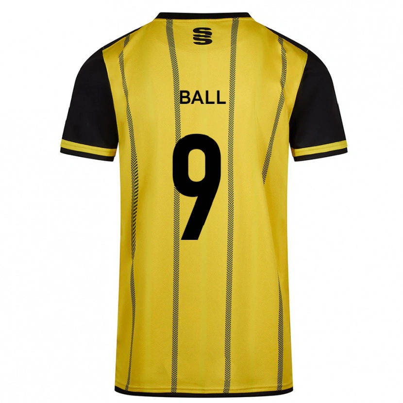 Danxen Enfant Maillot Theo Ball #9 Jaune Noir Tenues Extérieur 2025/26 T-Shirt