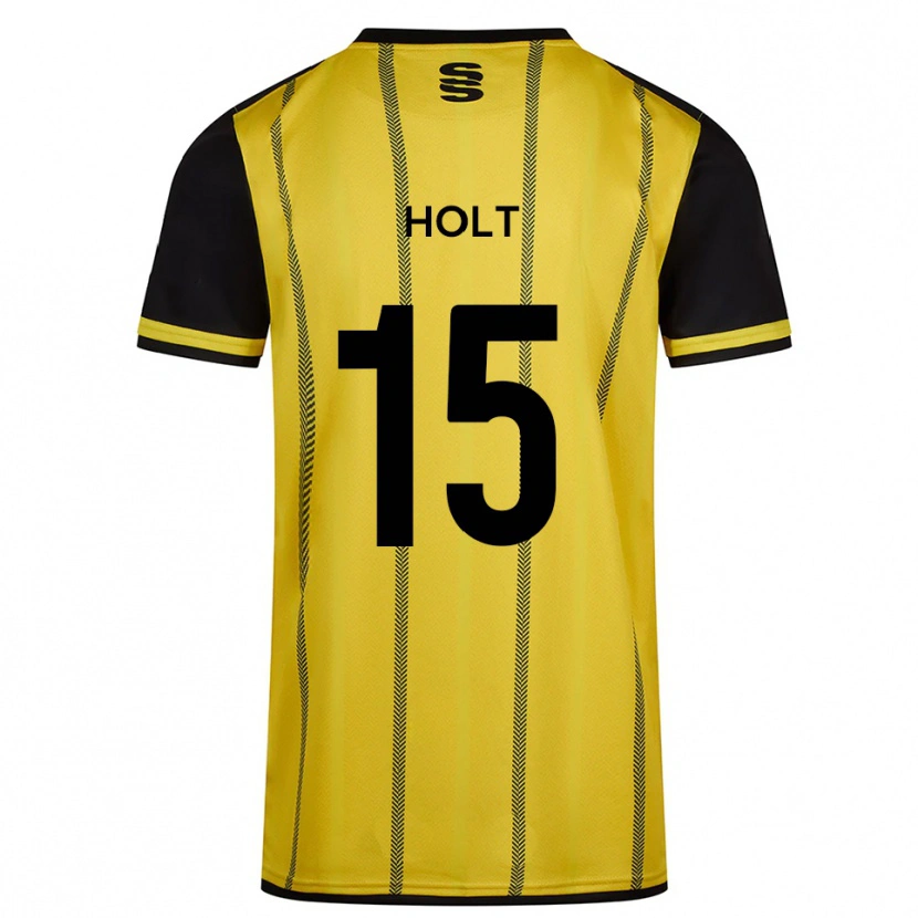 Danxen Enfant Maillot Ella Holt #15 Jaune Noir Tenues Extérieur 2025/26 T-Shirt