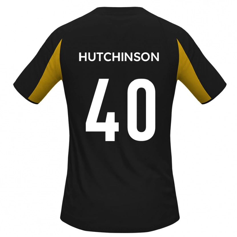 Danxen Enfant Maillot Luke Hutchinson #40 Noir Jaune Tenues Extérieur 2025/26 T-Shirt