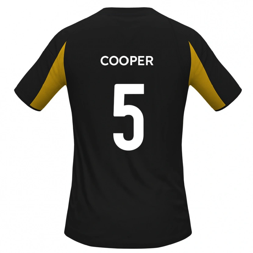 Danxen Enfant Maillot Jake Cooper #5 Noir Jaune Tenues Extérieur 2025/26 T-Shirt