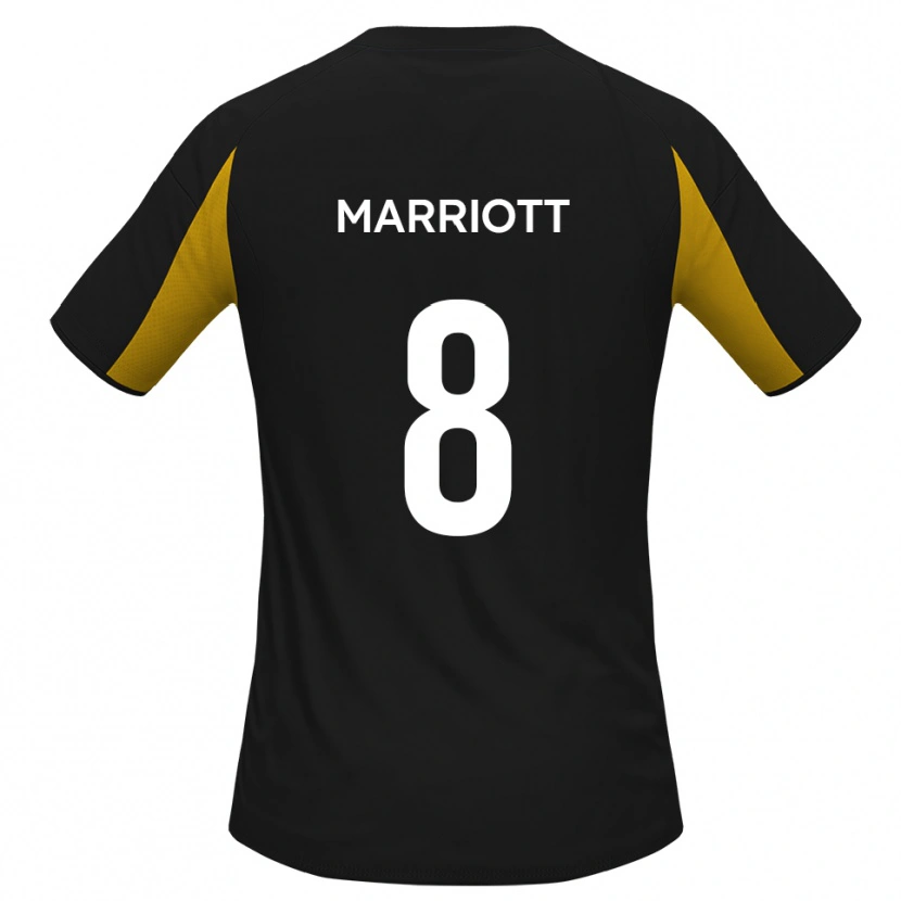 Danxen Enfant Maillot Isaac Marriott #8 Noir Jaune Tenues Extérieur 2025/26 T-Shirt