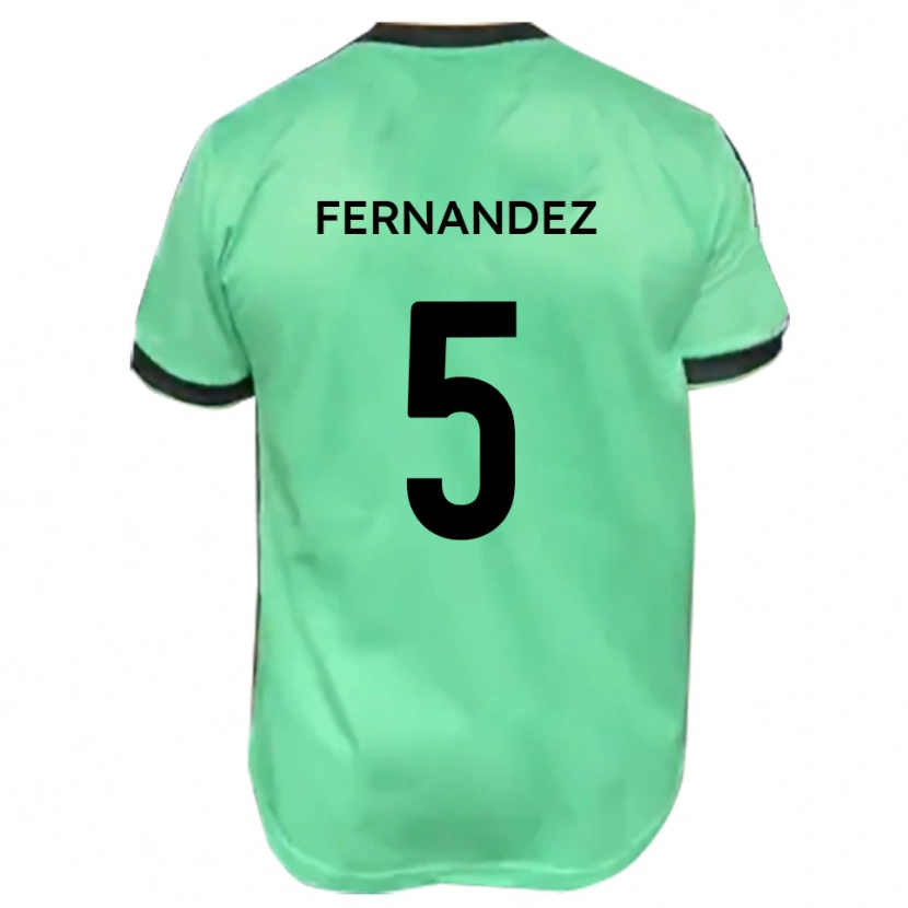 Danxen Enfant Maillot Luis Fernandez #5 Turquoise Noir Tenues Extérieur 2025/26 T-Shirt
