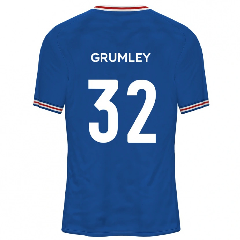 Danxen Enfant Maillot George Grumley #32 Bleu Dodger Tenues Extérieur 2025/26 T-Shirt