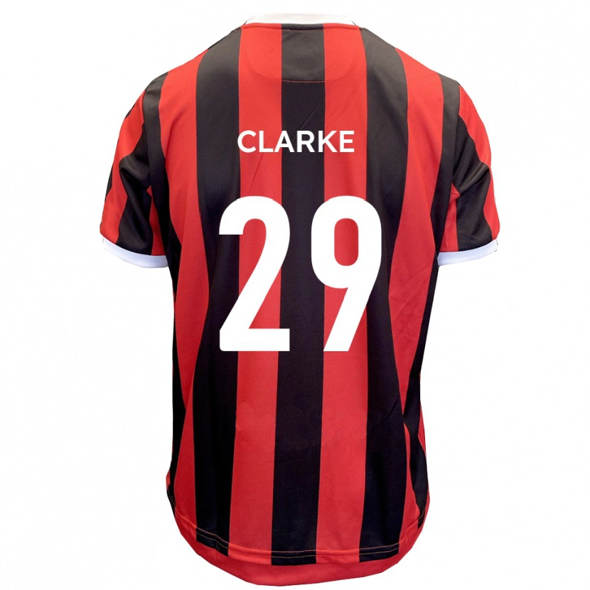 Danxen Enfant Maillot Jahmari Clarke #29 Rouge Noir Tenues Extérieur 2025/26 T-Shirt