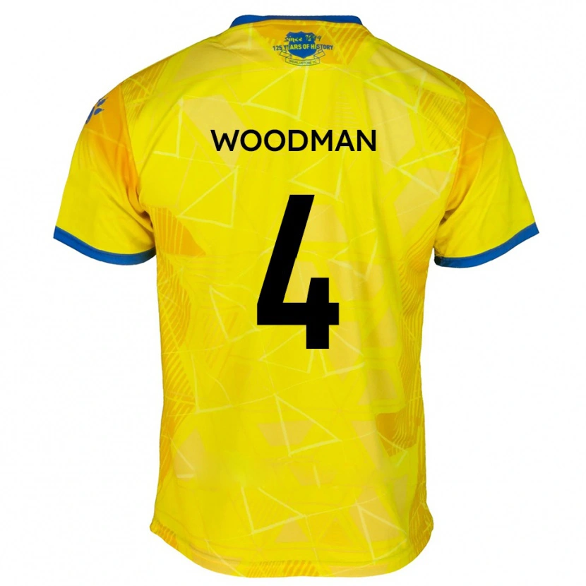 Danxen Enfant Maillot Deon Woodman #4 Jaune Bleu Tenues Extérieur 2025/26 T-Shirt