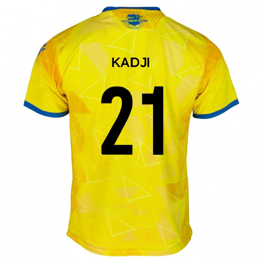 Danxen Enfant Maillot Dylan Kadji #21 Jaune Bleu Tenues Extérieur 2025/26 T-Shirt