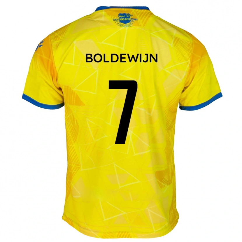 Danxen Enfant Maillot Enzio Boldewijn #7 Jaune Bleu Tenues Extérieur 2025/26 T-Shirt