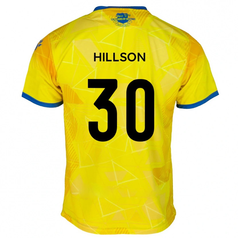 Danxen Enfant Maillot James Hillson #30 Jaune Bleu Tenues Extérieur 2025/26 T-Shirt