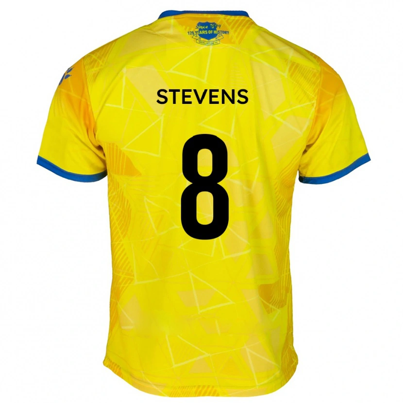 Danxen Enfant Maillot James Stevens #8 Jaune Bleu Tenues Extérieur 2025/26 T-Shirt