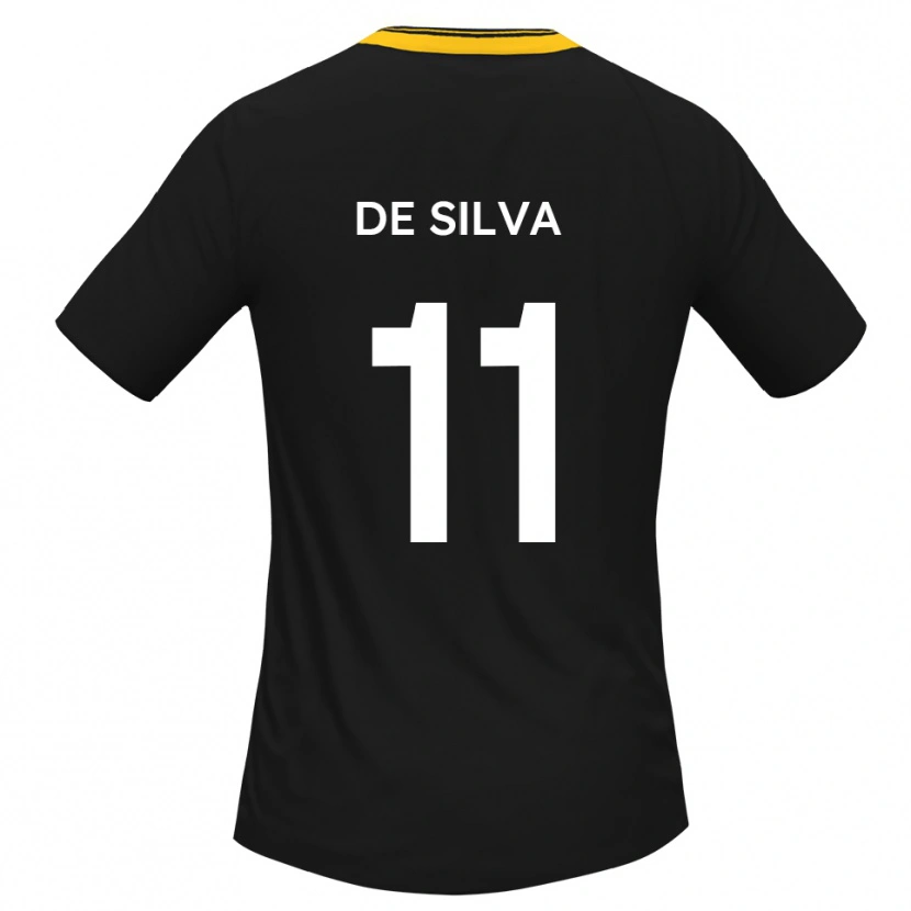 Danxen Enfant Maillot Dillon De Silva #11 Noir Jaune Tenues Extérieur 2025/26 T-Shirt