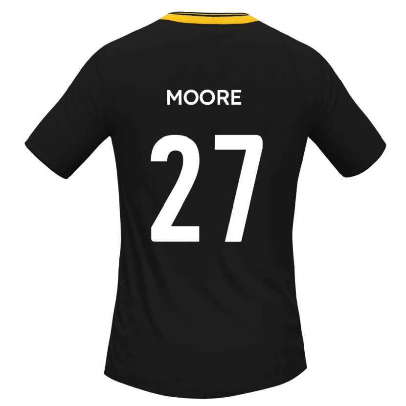 Danxen Enfant Maillot Liam Moore #27 Noir Jaune Tenues Extérieur 2025/26 T-Shirt