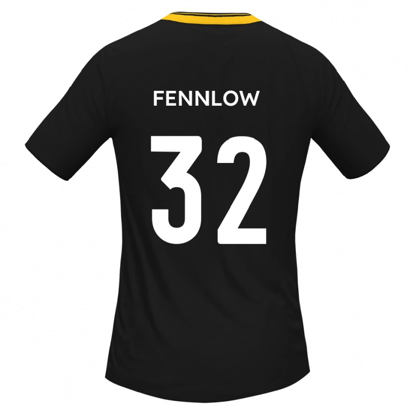 Danxen Enfant Maillot James Fennlow #32 Noir Jaune Tenues Extérieur 2025/26 T-Shirt