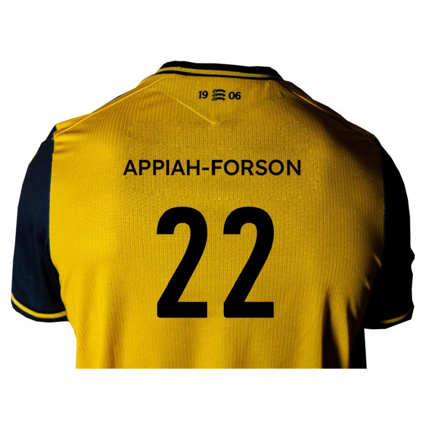 Danxen Enfant Maillot Keenan Appiah-Forson #22 Jaune Noir Tenues Extérieur 2025/26 T-Shirt
