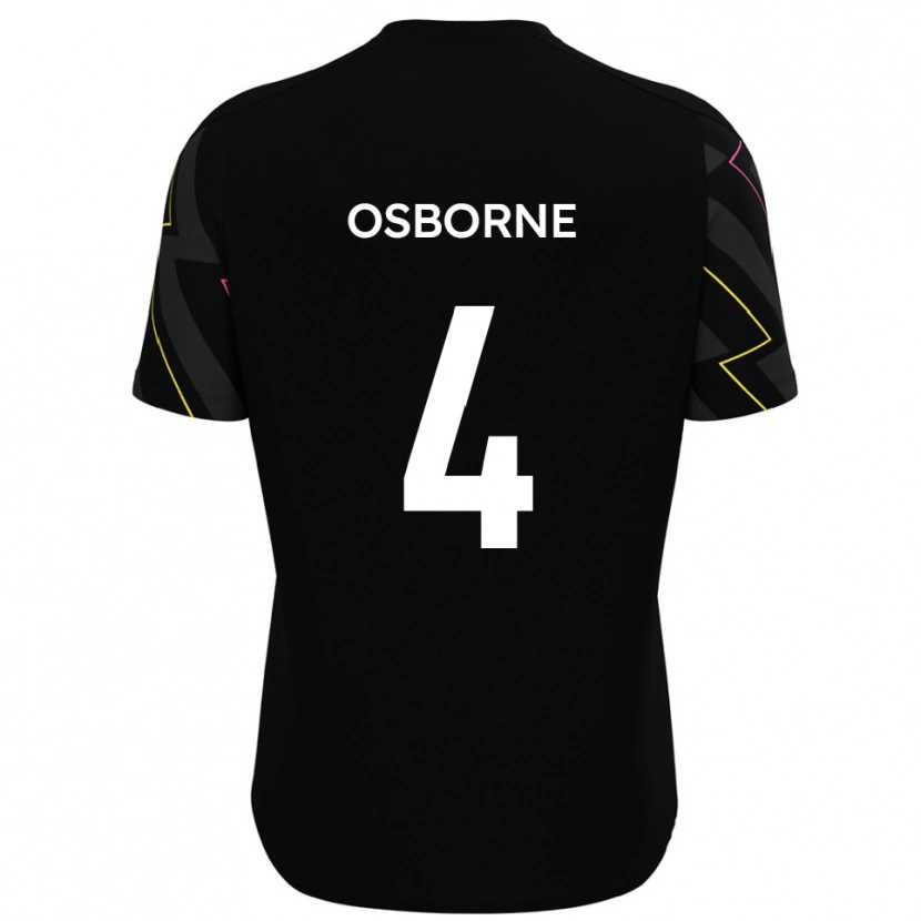 Danxen Enfant Maillot Jamey Osborne #4 Noir Gris Tenues Extérieur 2025/26 T-Shirt