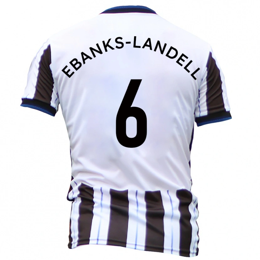 Danxen Enfant Maillot Ethan Ebanks-Landell #6 Blanc Noir Tenues Extérieur 2025/26 T-Shirt