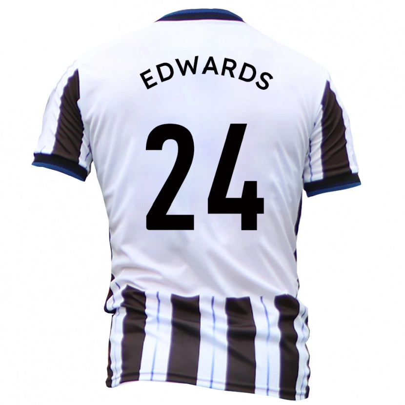 Danxen Enfant Maillot Corey Edwards #24 Blanc Noir Tenues Extérieur 2025/26 T-Shirt