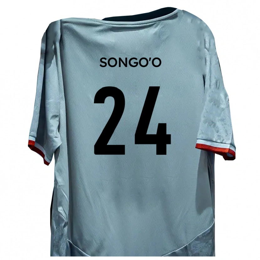 Danxen Enfant Maillot Yann Songo'o #24 Blanc Noir Tenues Extérieur 2025/26 T-Shirt