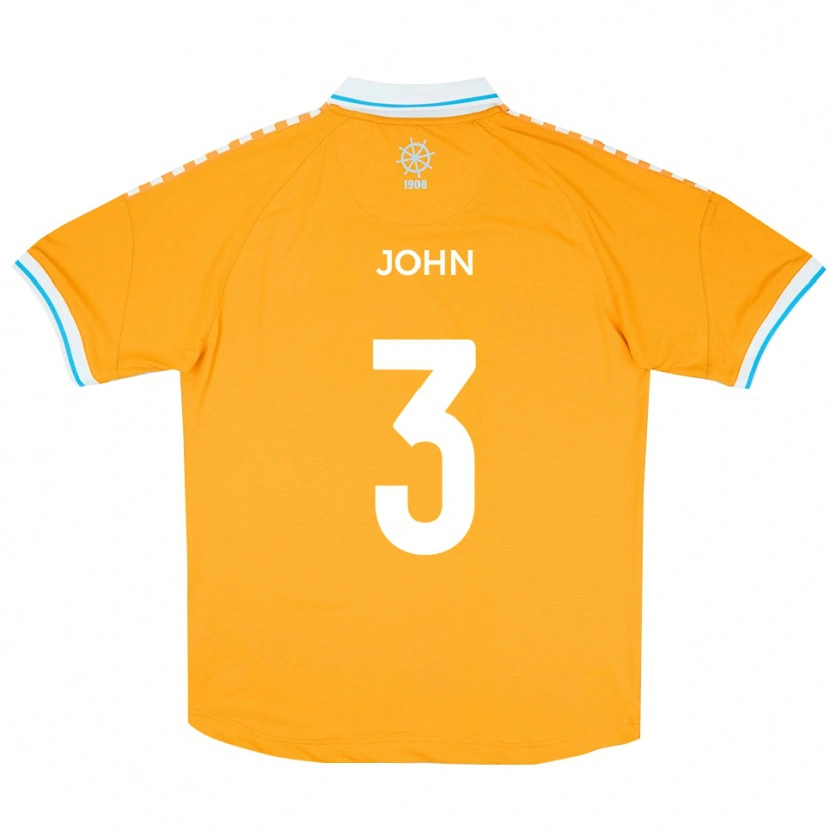 Danxen Enfant Maillot Cameron John #3 Jaune Bleu Tenues Extérieur 2025/26 T-Shirt