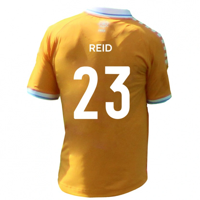 Danxen Enfant Maillot Alex Reid #23 Jaune Bleu Tenues Extérieur 2025/26 T-Shirt