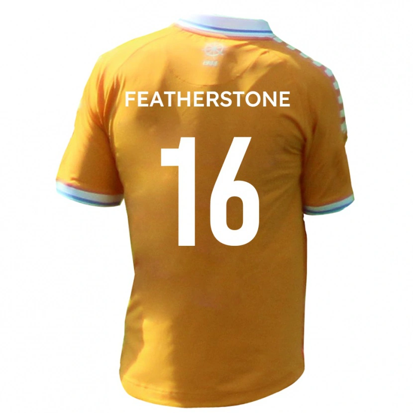 Danxen Enfant Maillot Nicky Featherstone #16 Jaune Bleu Tenues Extérieur 2025/26 T-Shirt