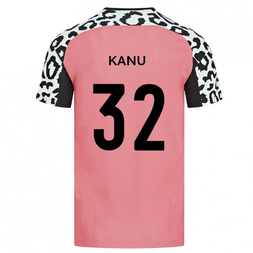 Danxen Enfant Maillot Abraham Kanu #32 Rose Noir Tenues Extérieur 2025/26 T-Shirt